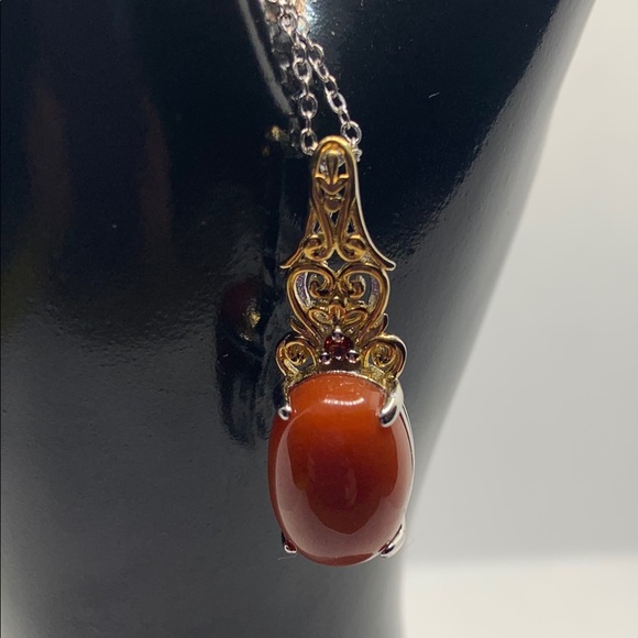 BURMESE RED JADE, GARNET JEWELRY SET - Picture 3 of 8